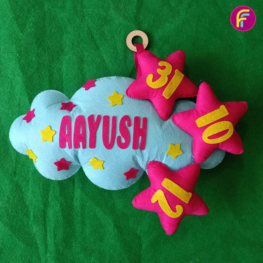 Cloud and Stars | Personalised Felt Kids Hanging