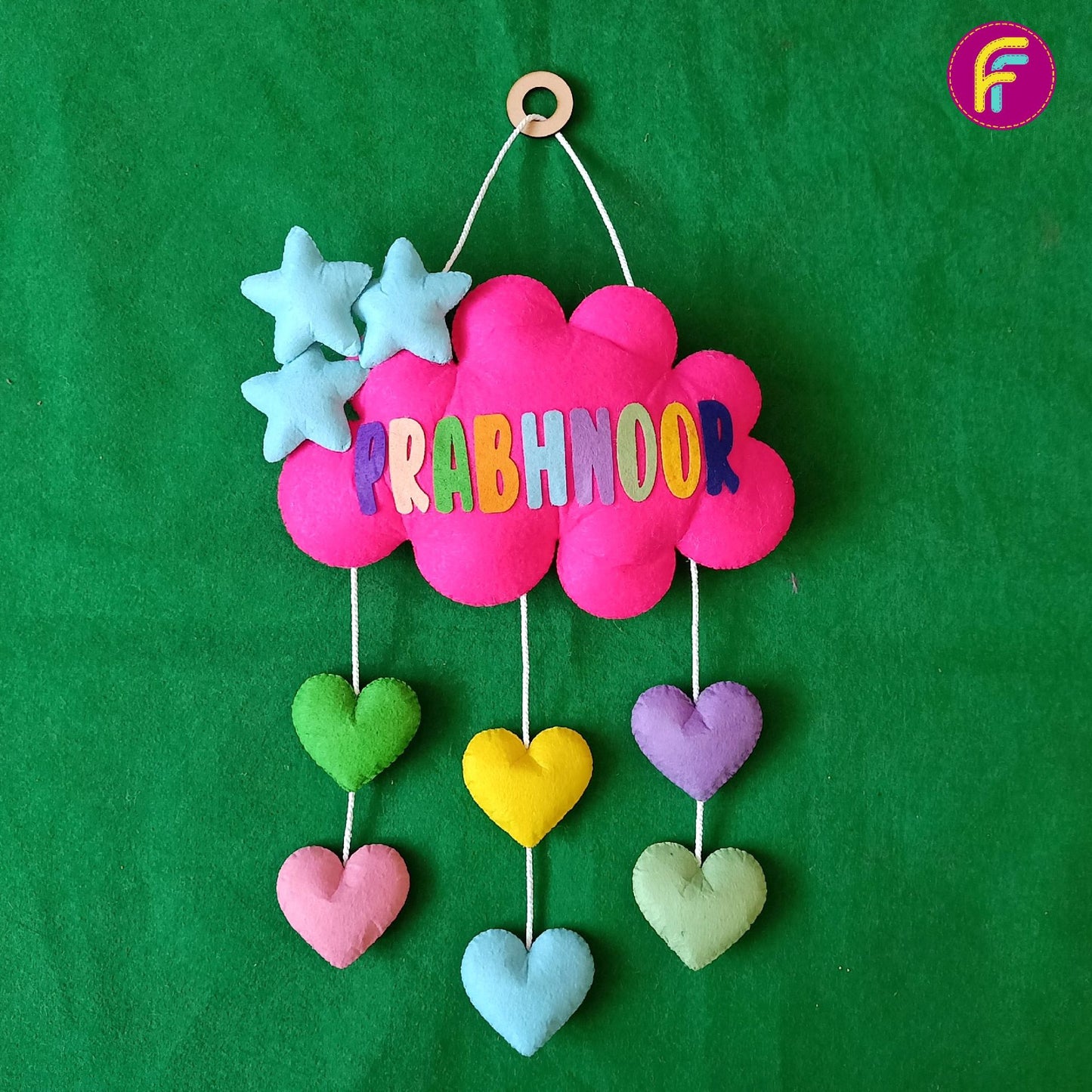 Clouds and Hearts | Personalised Felt Kids Hanging