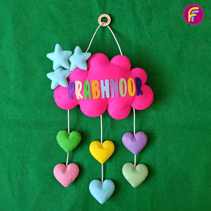 Clouds and Hearts | Personalised Felt Kids Hanging