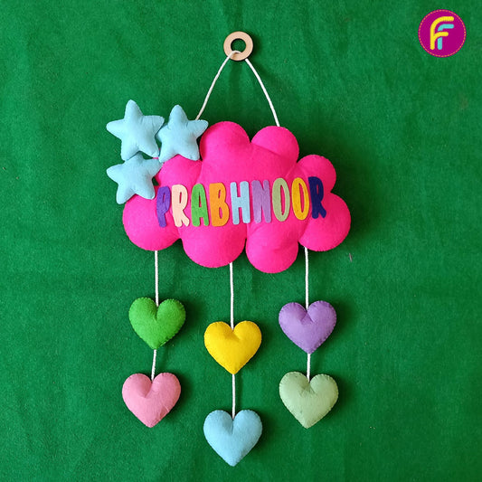 Clouds and Hearts | Personalised Felt Kids Hanging