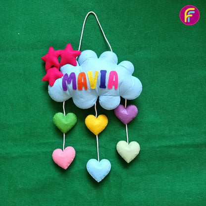 Clouds and Hearts | Personalised Felt Kids Hanging