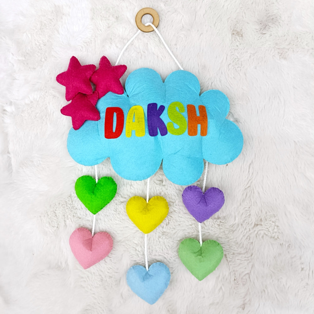 Clouds and Hearts | Personalised Felt Kids Hanging