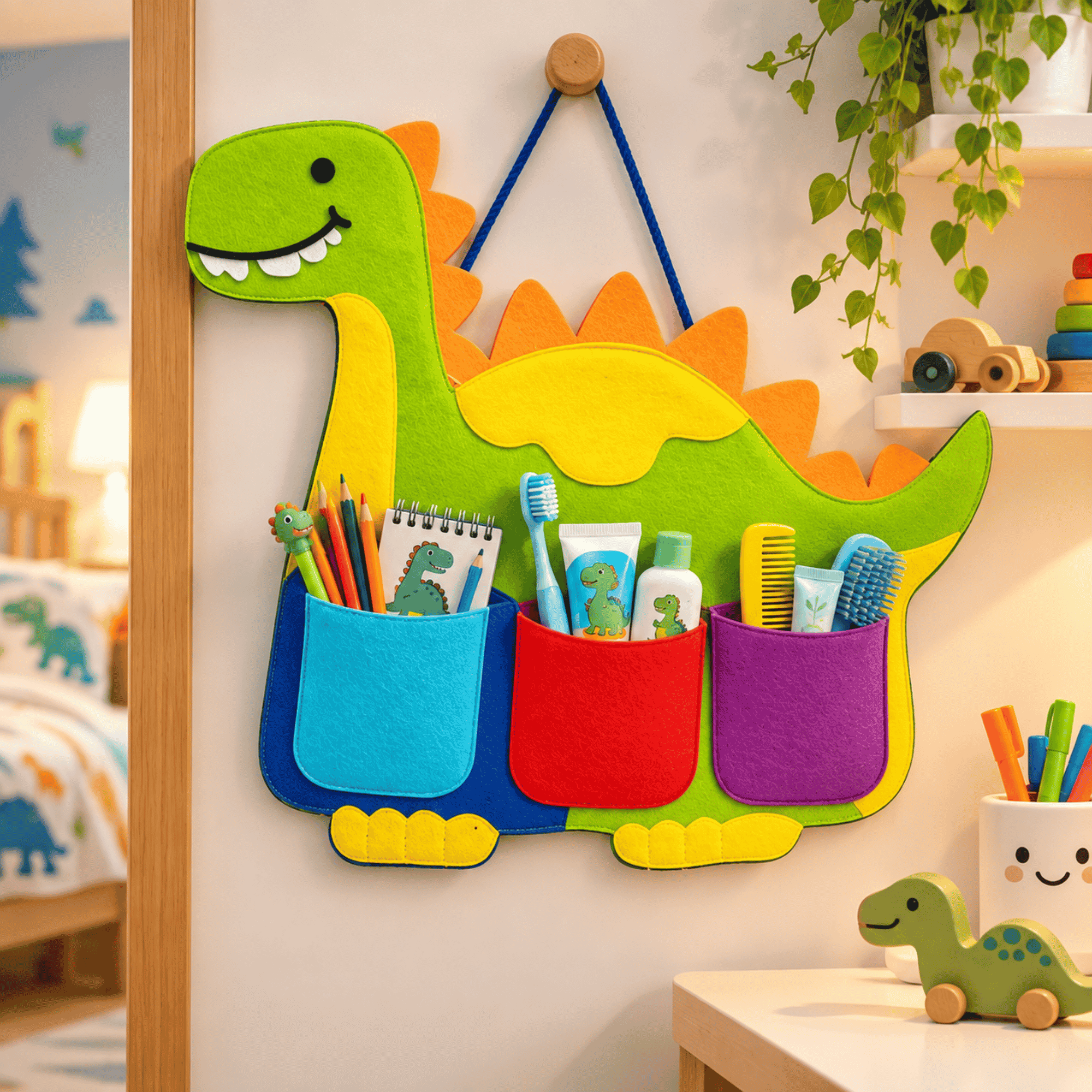 Dinosaur Organizer | Cute Stuff for Kids | Wall Hanging