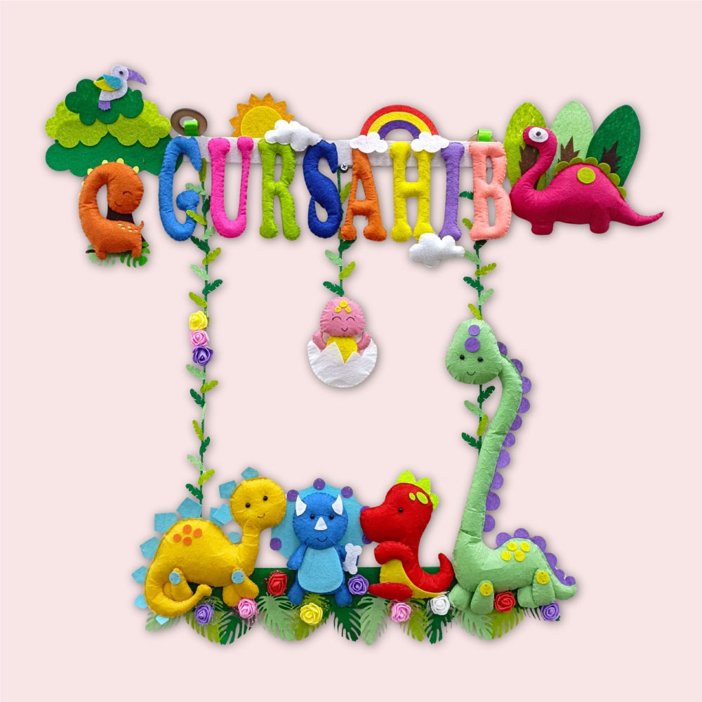 Dino Kingdom | Personalised Felt Kids Hanging