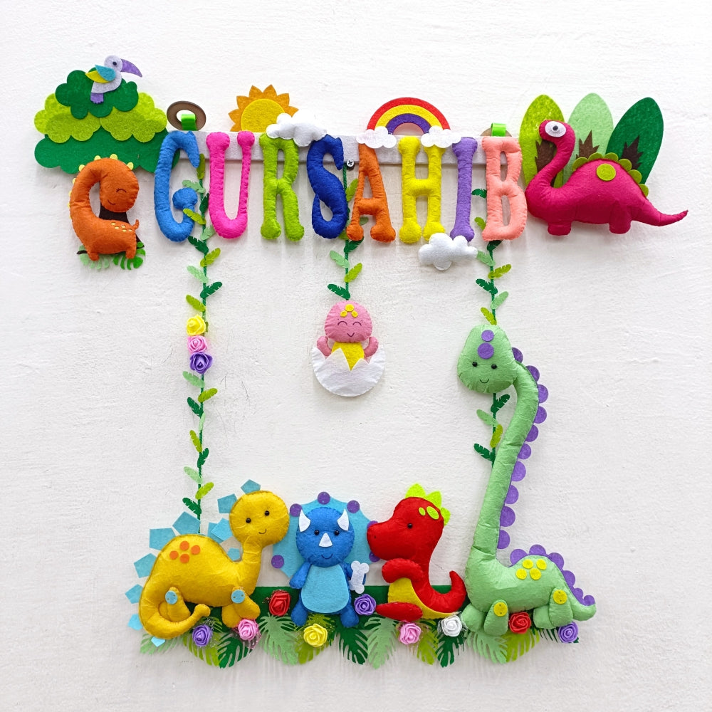 Dino Kingdom | Personalised Felt Kids Hanging