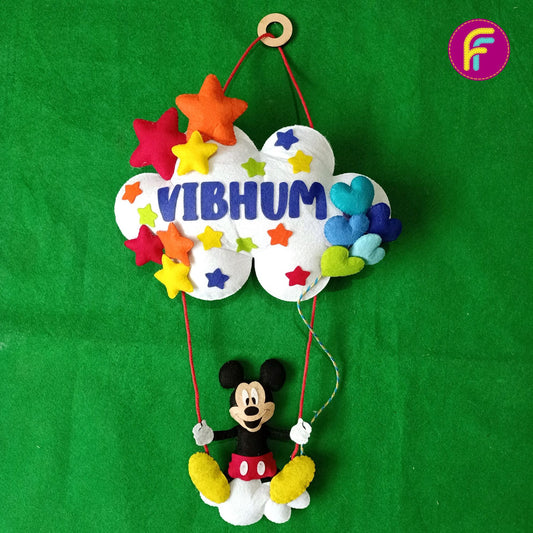 Disney Mickey on swing | Personalised Felt Kids Hanging