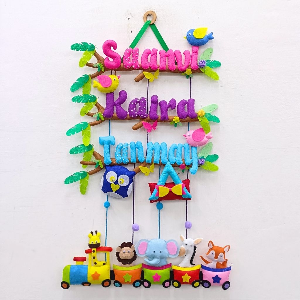 Animal Express Train | Personalised Felt Kids Hanging