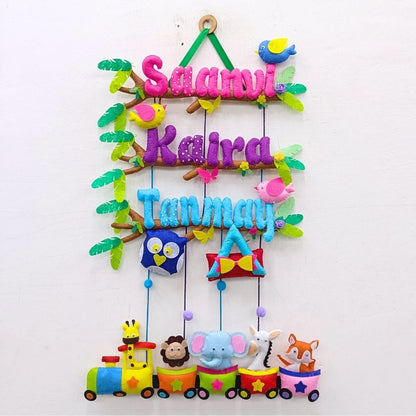 Animal Express Train | Personalised Felt Kids Hanging