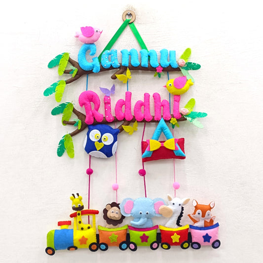 Animal Express Train | Personalised Felt Kids Hanging