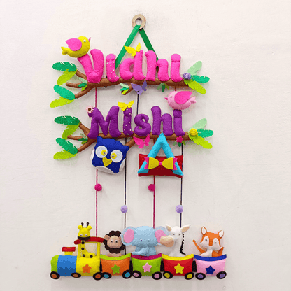 Animal Express Train | Personalised Felt Kids Hanging