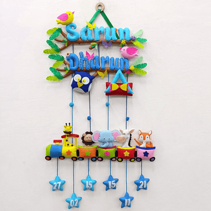 Animal Express Train | Personalised Felt Kids Hanging