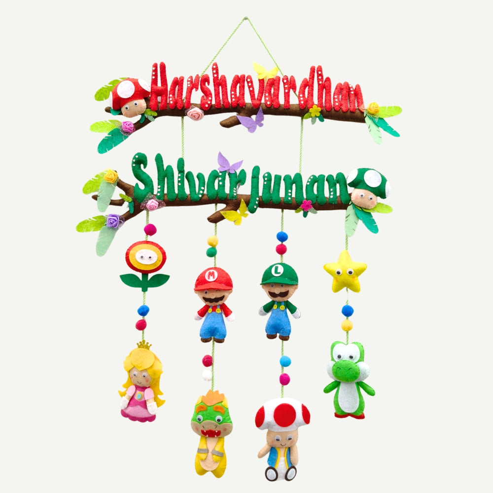 Mario Hanging | Personalised Felt Kids Room Decor