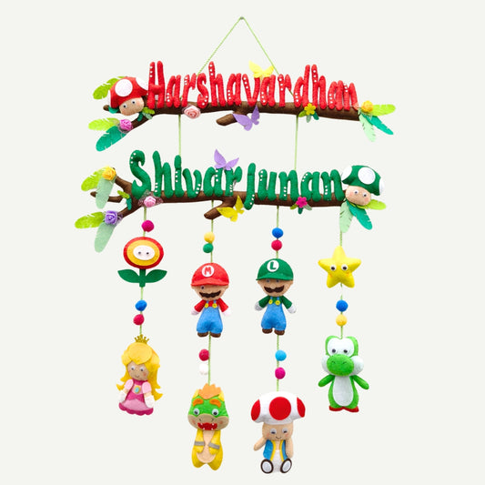 Mario Hanging | Personalised Felt Kids Room Decor