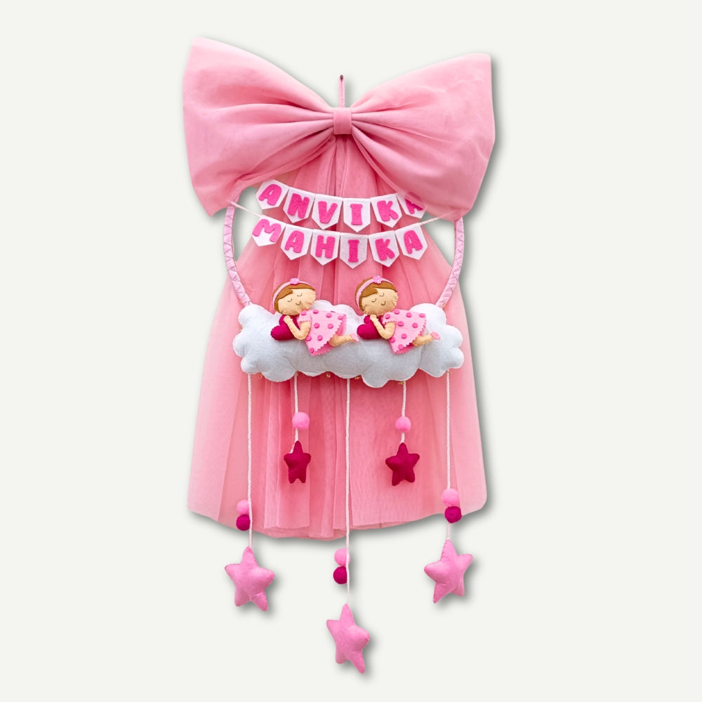 Sleeping Baby | Net Hanging | Personalised Felt Kids Room Decor