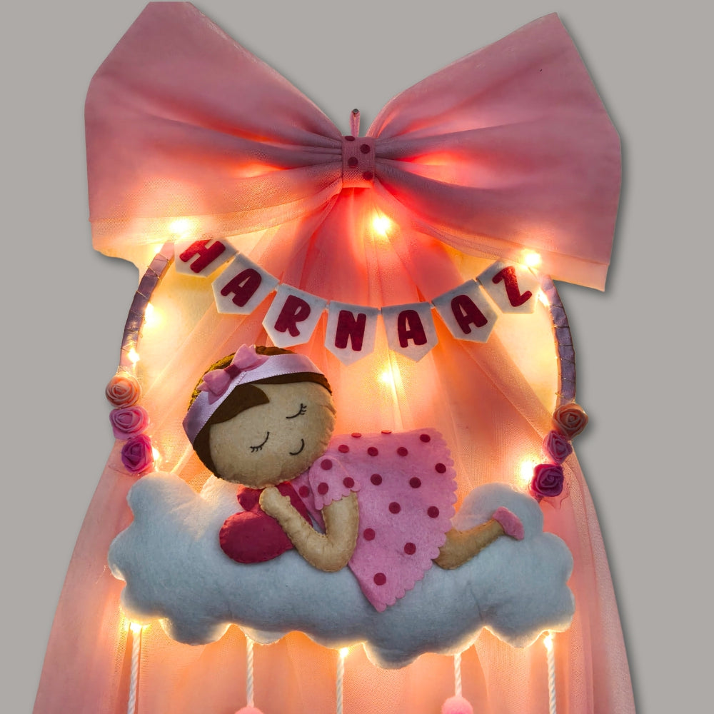 Sleeping Baby | Net Hanging | Personalised Felt Kids Room Decor