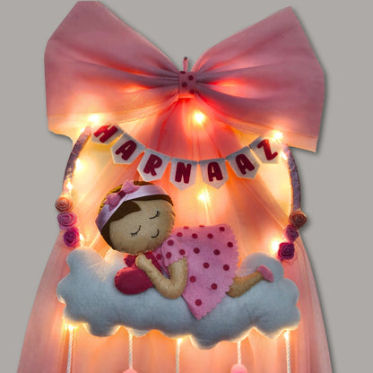 Sleeping Baby | Net Hanging | Personalised Felt Kids Room Decor