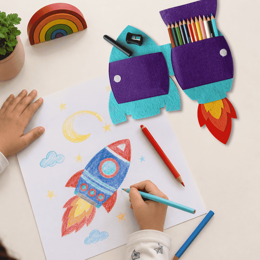 Spaceship Pencil Colours Set | Personalised Cute Stuff for Kids
