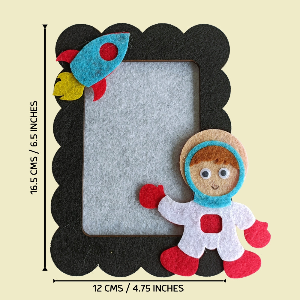 Little Explorer Frame | Astronaut | Personalised Magnetic Felt Photo Frame