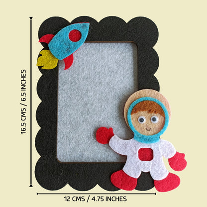 Little Explorer Frame | Astronaut | Personalised Magnetic Felt Photo Frame