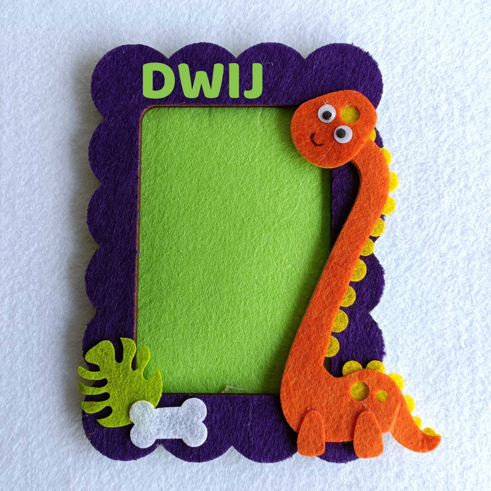 Dino World | Personalised Magnetic Felt Photo Frame