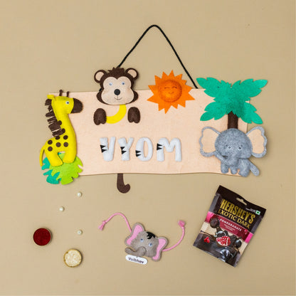Jungle Hanging with Personalised Rakhi, Chocolates,Roli and Chawal | Rakhi Hamper