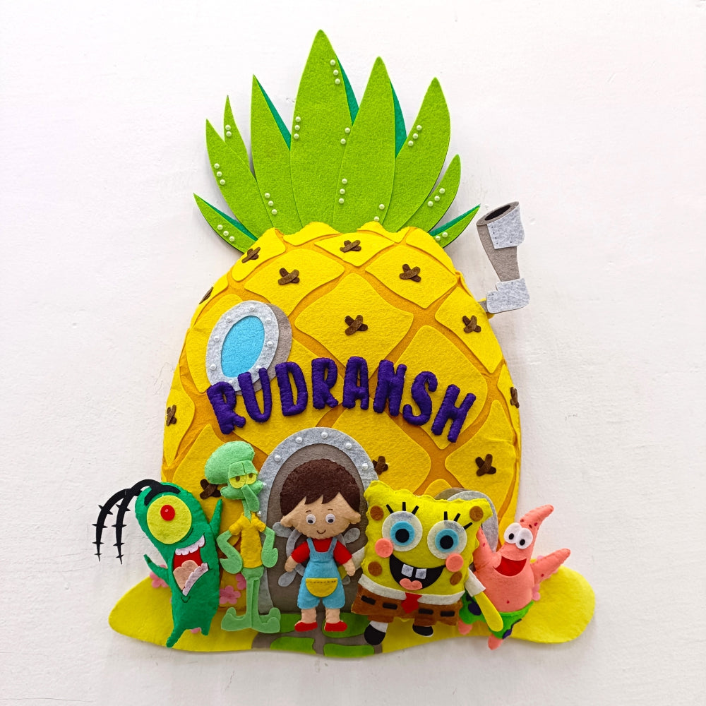 SpongeBob SquarePants | Personalised Felt Kids Room Decor | Premium Range