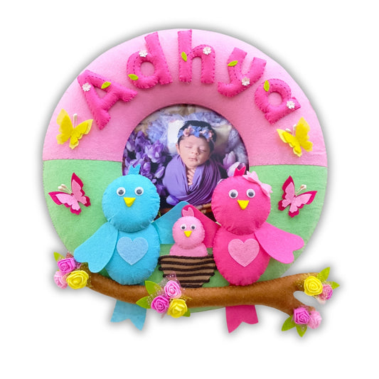 Birds in Nest | Parents Love | Personalised Felt Kids Room Decor
