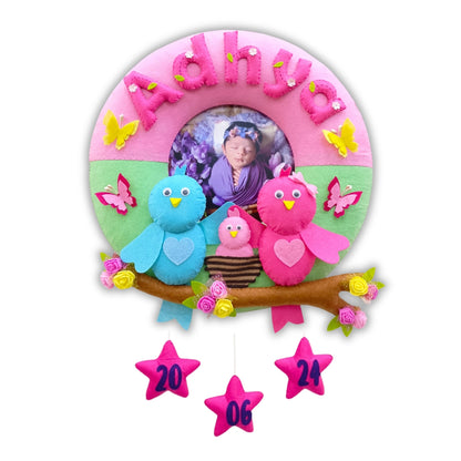 Birds in Nest | Parents Love | Personalised Felt Kids Room Decor