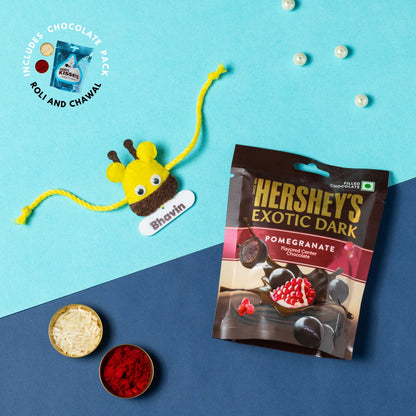 Giraffe Rakhi Combo with Chocolates, Roli and Chawal | Personalised Kids Rakhi