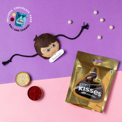 Harry Potter Rakhi Combo with Chocolates, Roli and Chawal | Personalised Kids Rakhi