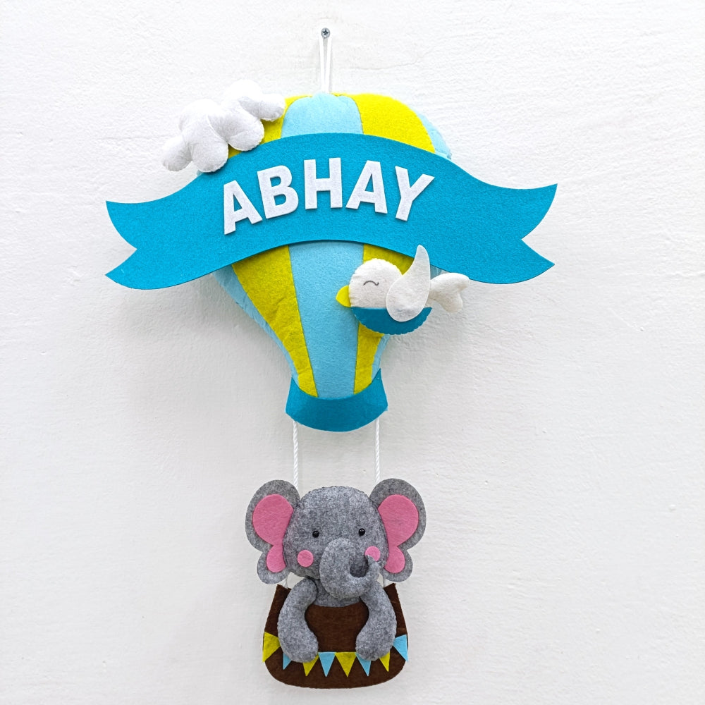 Jumbo Hot air Balloon | Personalised Felt Kids Hanging