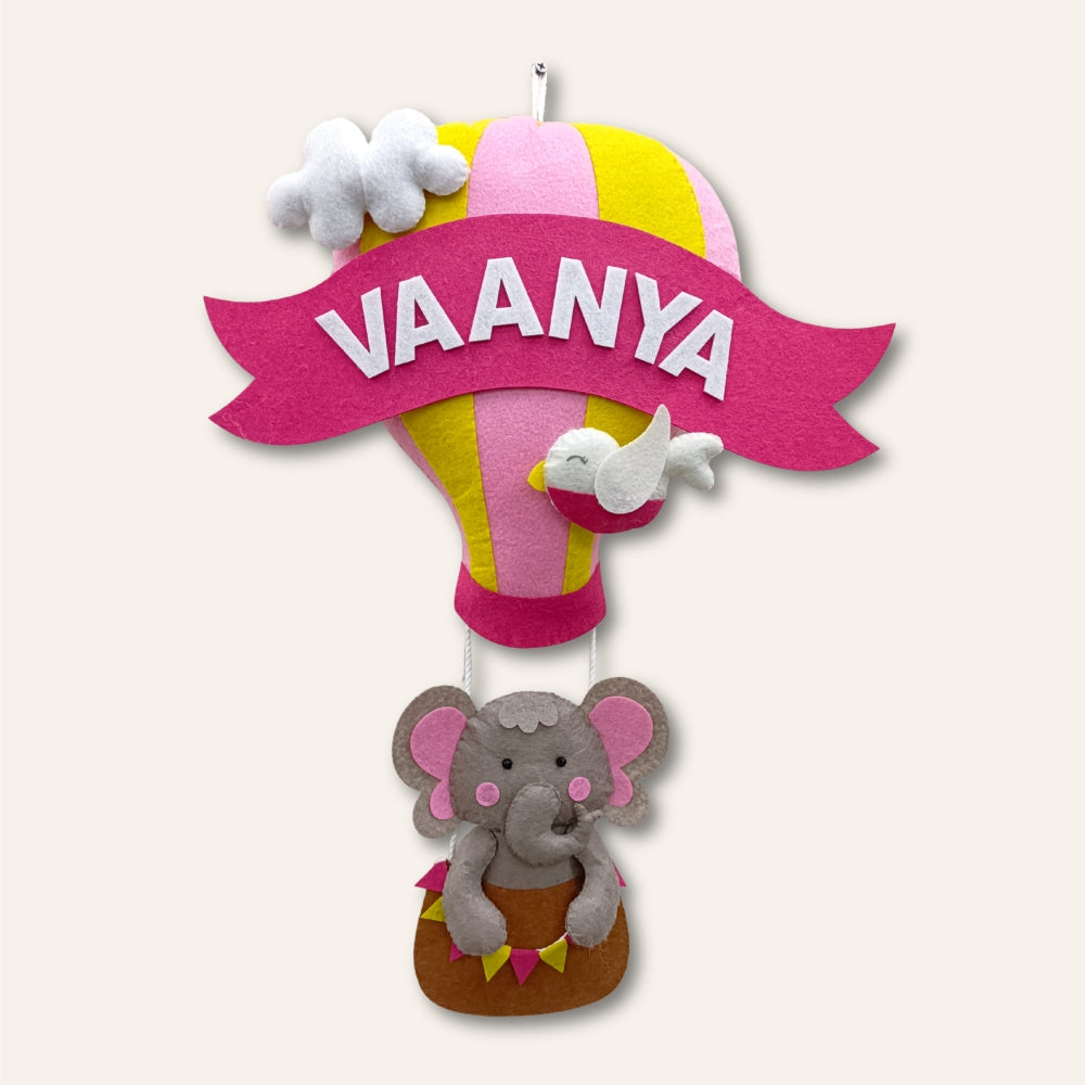 Jumbo Hot air Balloon | Personalised Felt Kids Hanging