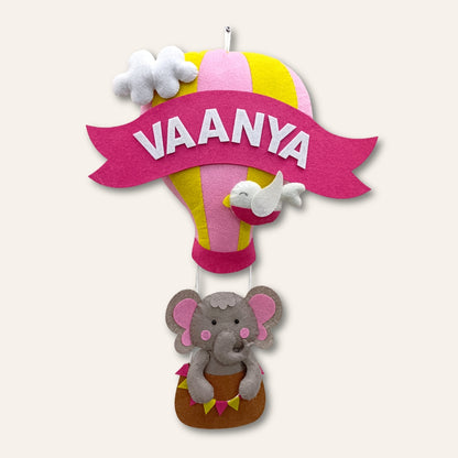 Jumbo Hot air Balloon | Personalised Felt Kids Hanging