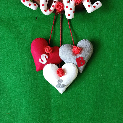 Romantic Heart-Shaped Hanging with Name Initials