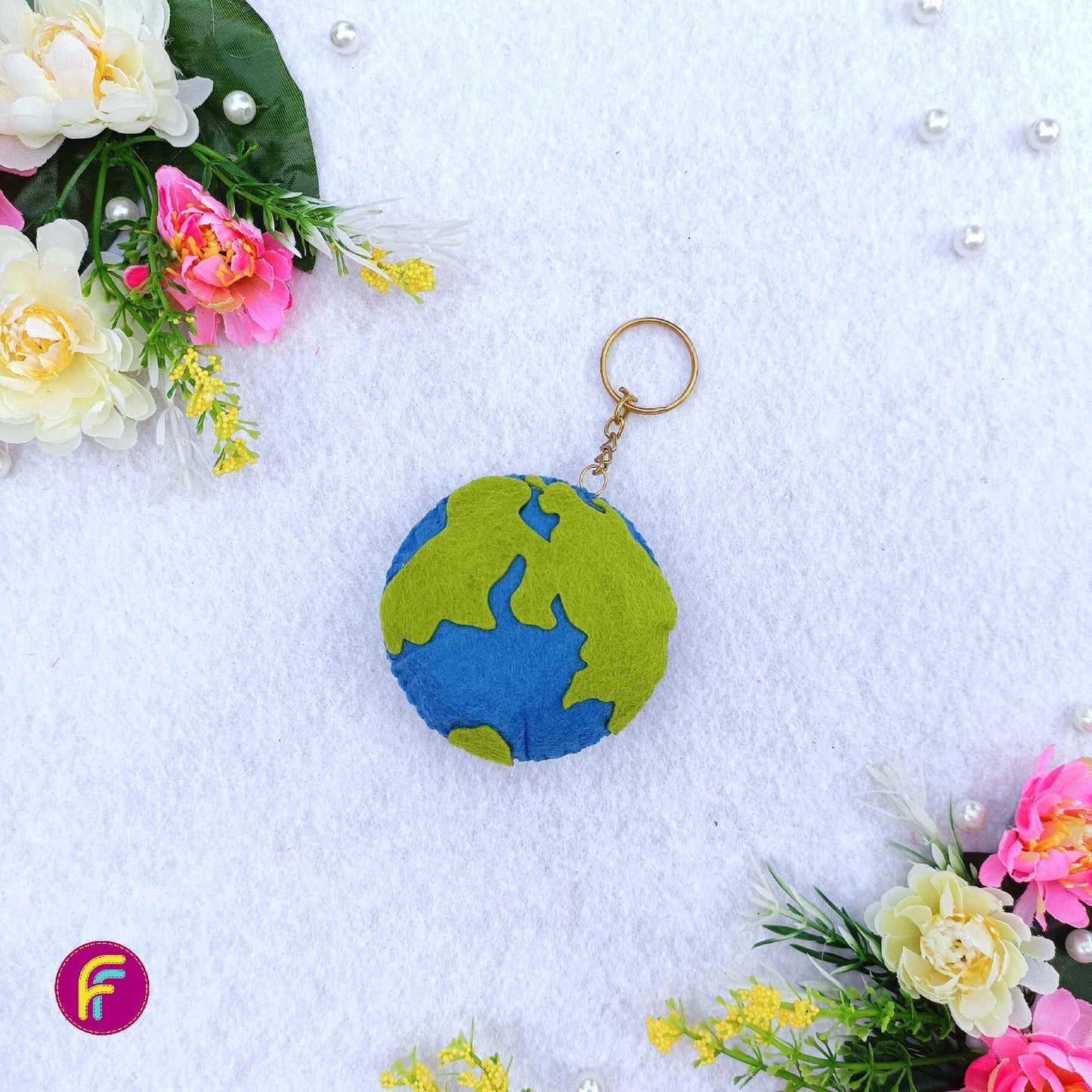 Earth Planet Keychain