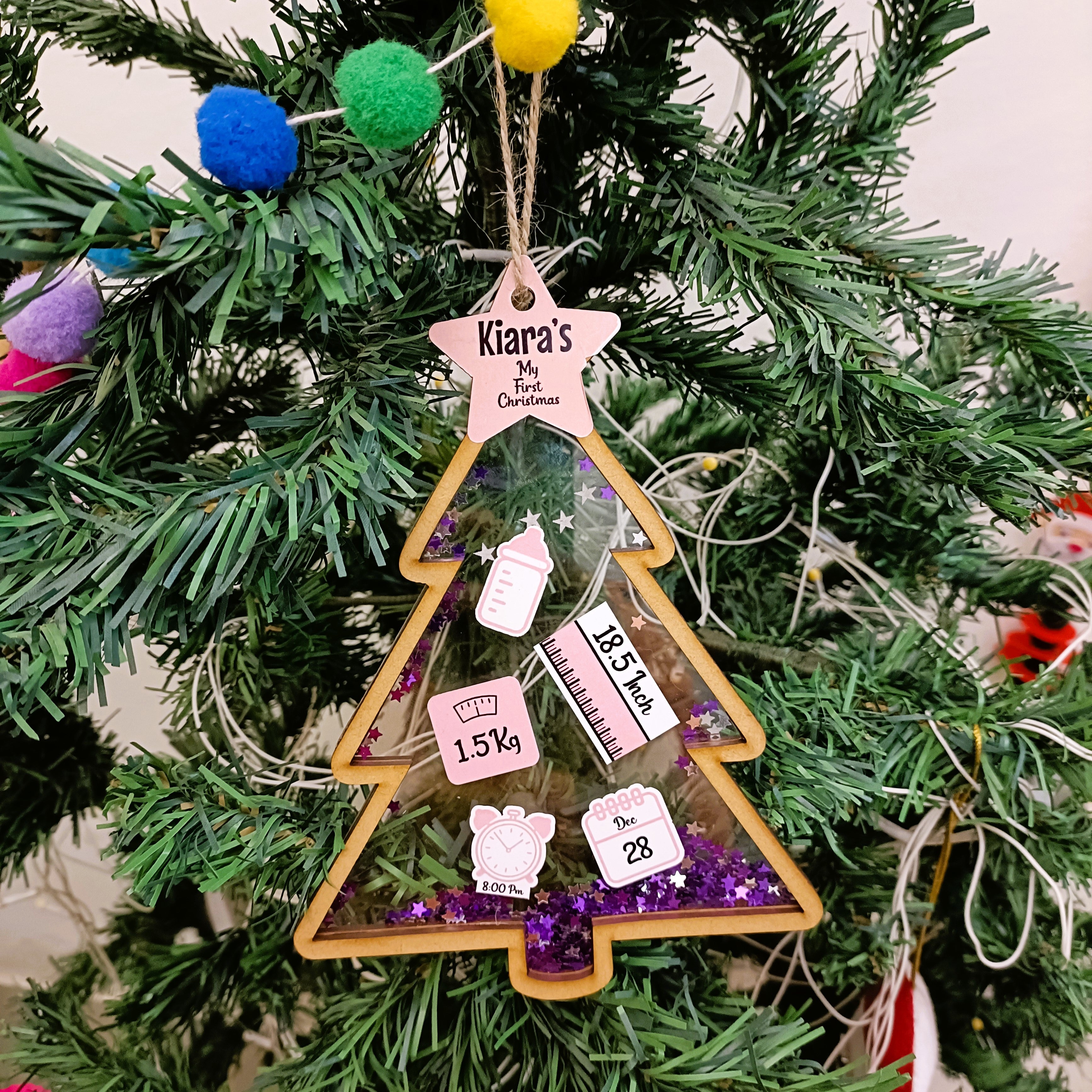 MY FIRST CHRISTMAS ORNAMENT - PINK TREE