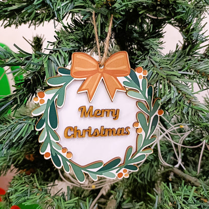 MERRY CHRISTMAS ORNAMENT - WREATH