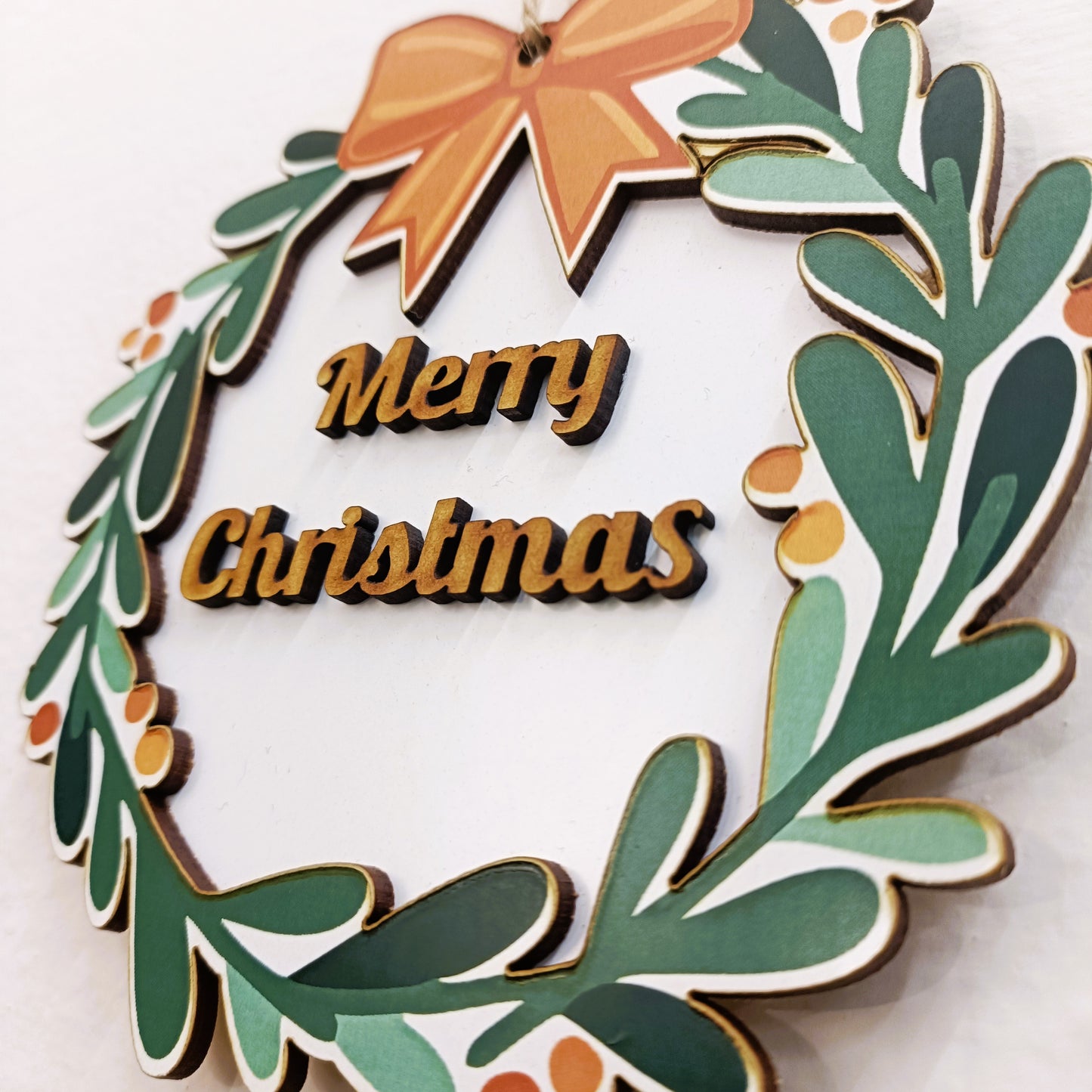 MERRY CHRISTMAS ORNAMENT - WREATH