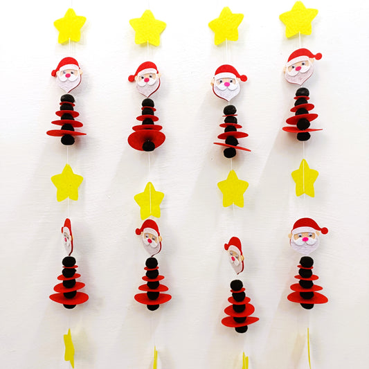 SANTA WALL DECOR HANGING GARLANDS - SET OF 2 PCS