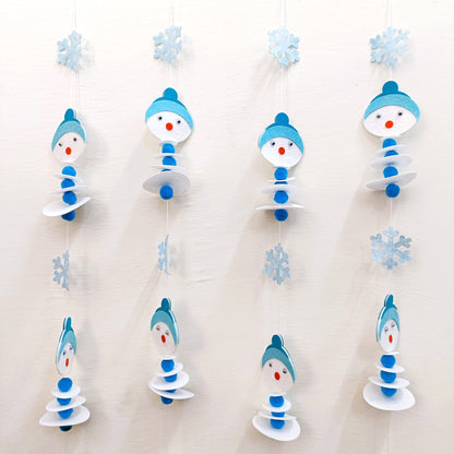 SNOWMAN WALL DECOR HANGING GARLANDS - SET OF 2 PCS