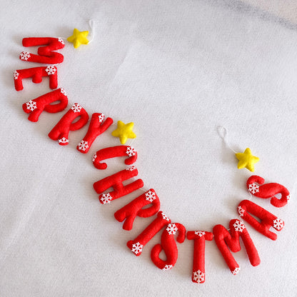 MERRY CHRISTMAS GARLAND - RED