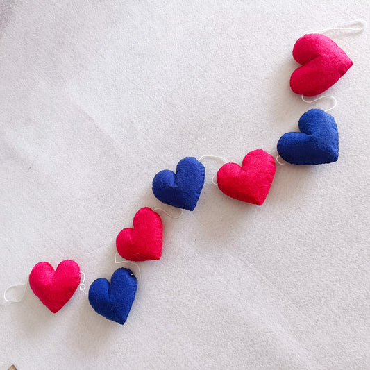 HEARTS GARLAND - PINK AND BLUE