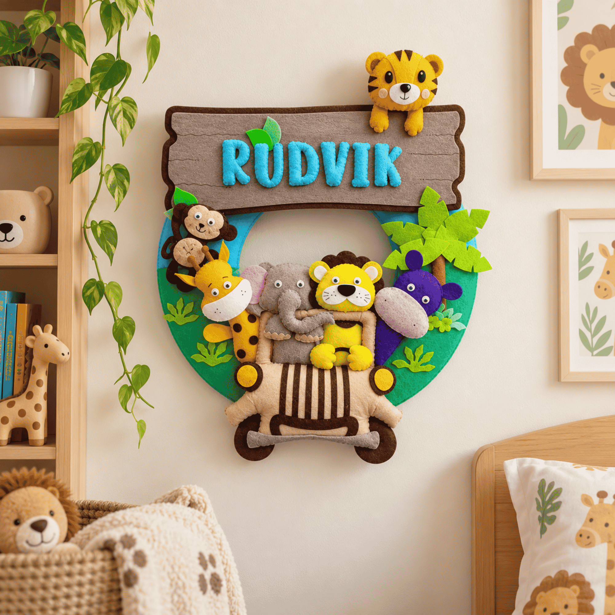 Jungle Jamboree | Personalised Felt Kids Hanging
