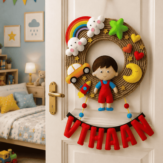 Wonder Boy | Personalised Felt Kids Jute Hanging