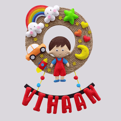 Wonder Boy | Personalised Felt Kids Jute Hanging