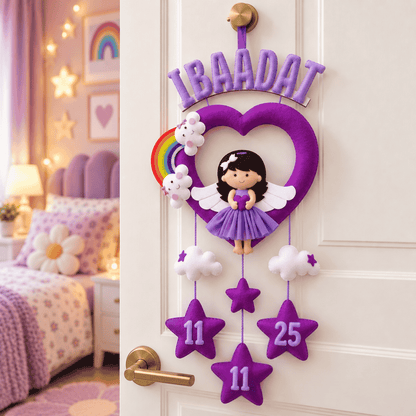 Little Princess Heart Hanging | Personalised Felt Kids Hanging