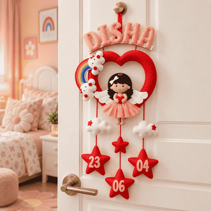Little Princess Heart Hanging | Personalised Felt Kids Hanging