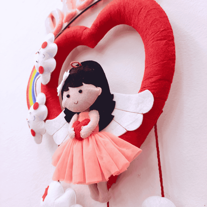 Little Princess Heart Hanging | Personalised Felt Kids Hanging