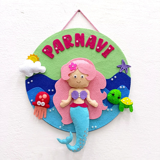 Mermaid | Personalised Felt Kids Small Hanging