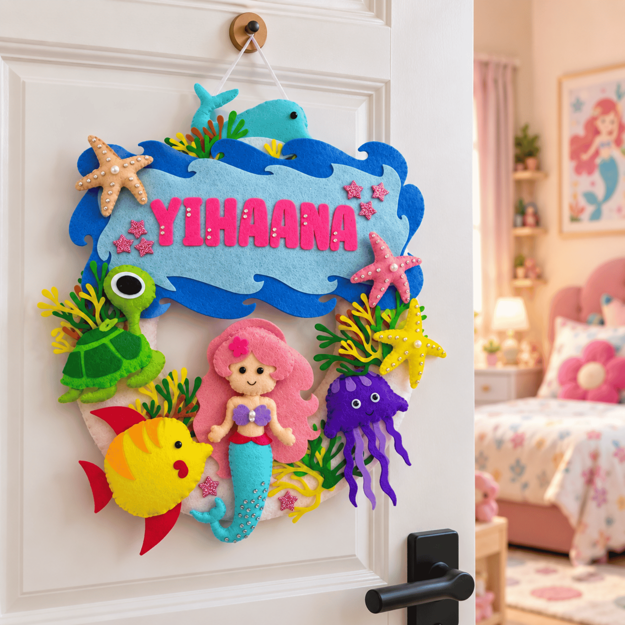 Mermaid Dream | Personalised Felt Kids Hanging